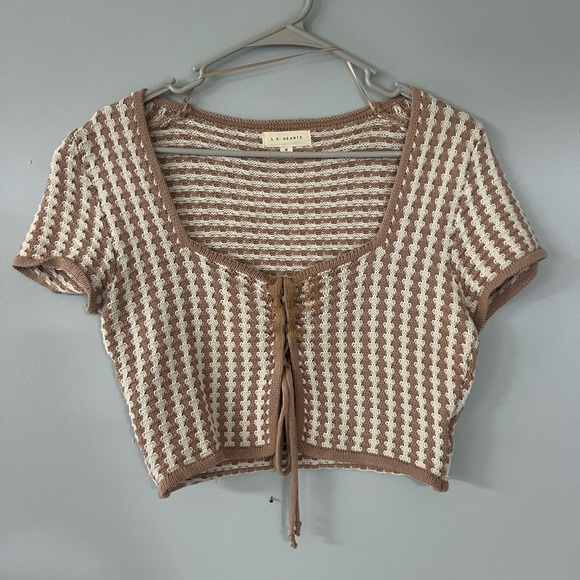 La Hearts Tops - L.A. Hearts PACSUN knit lace up shirt.